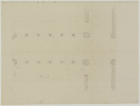 214526 Plattegrond van de St. Pieterskerk te Utrecht; met weergave van de zuilen.